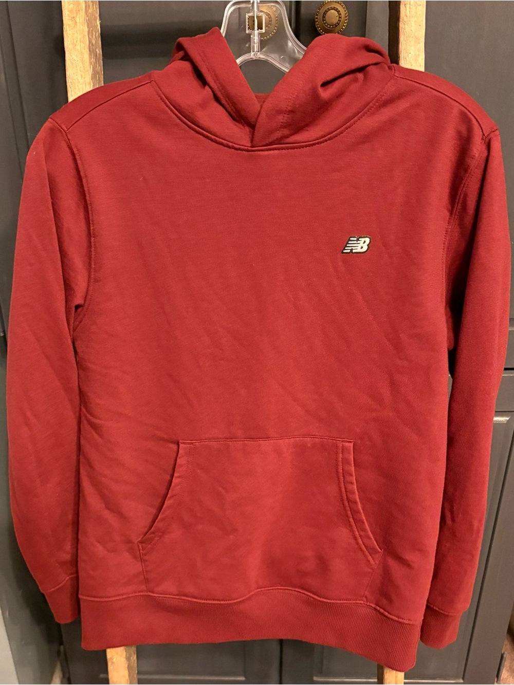 New Balance Youth Burgundy Hoodie Sweatshirt